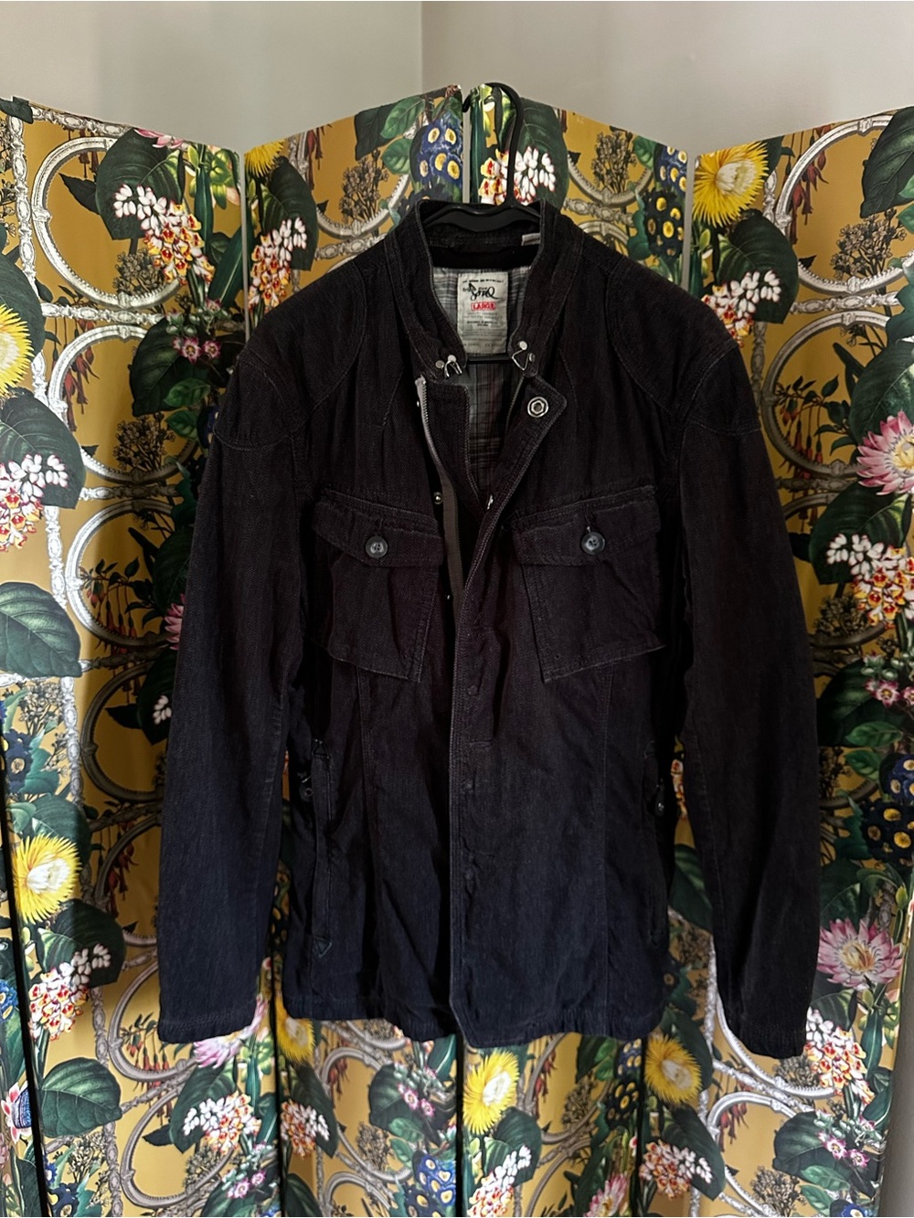Triple Five Soul Men's Charcoal Herringbone  Coat Streetwear Large L